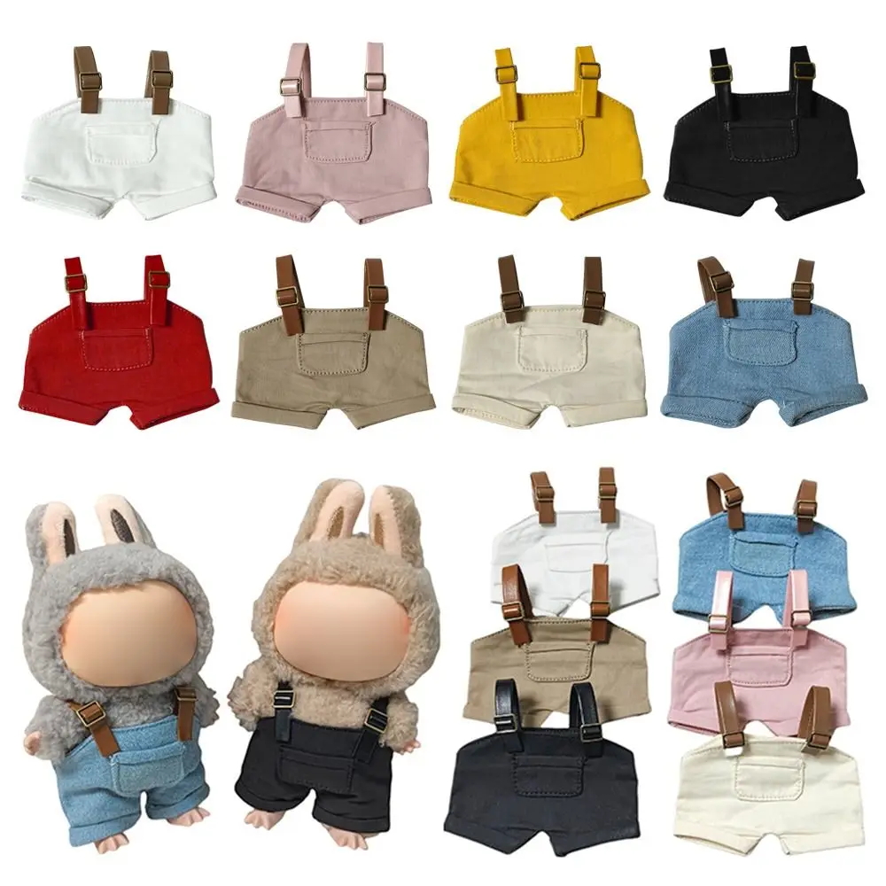 Doll's Clothes Mini Strap Pants Jumpsuit Outfit Accessories For Labubu Clothes For 15-17cm Plush Doll Overalls Clothing Toys