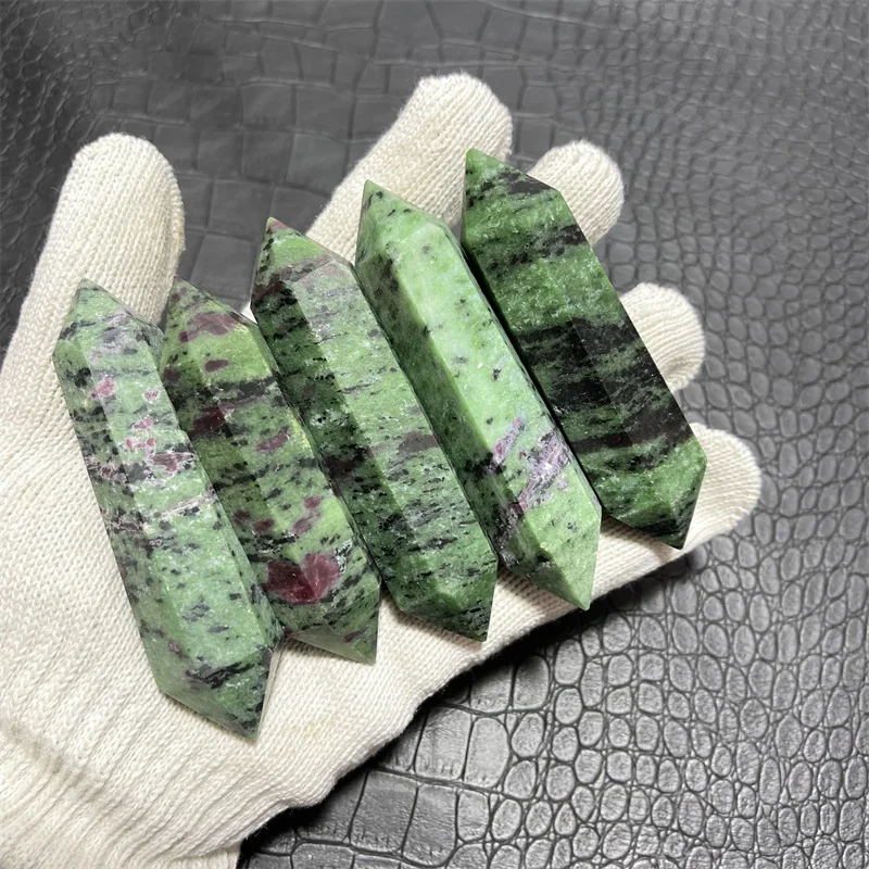 5pcs Natural Healing Crystal Epidote double Tower Ruby Zoisite Point For Decoration