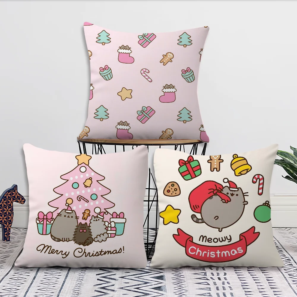 

Cartoon P-Pusheen Christmas Cute Decoration Room Home Sofa living Office Car Nordic Simplicity Pillow Coverity Cover