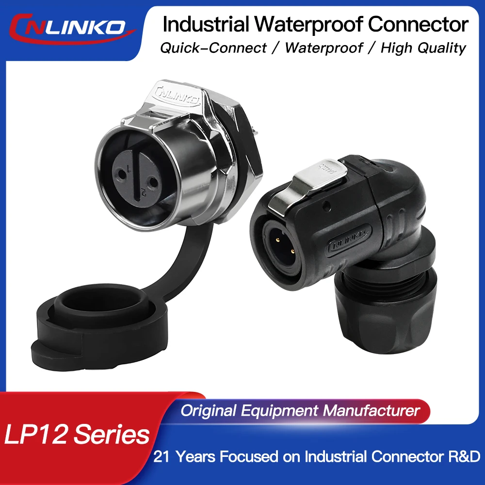 

CNLINKO 90-градусный угловой водонепроницаемый разъем LP12, промышленные электрические разъемы с рейтингом IP68, модульная сборная конструкция