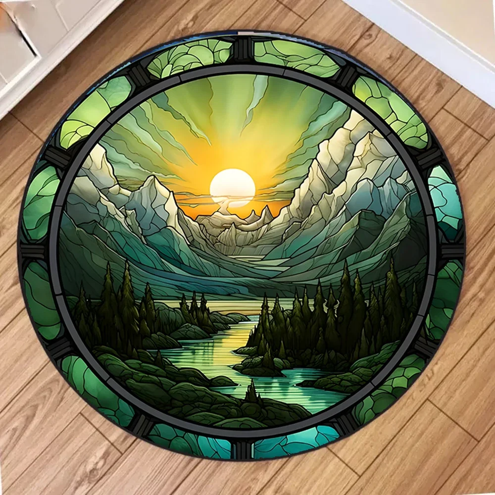 ~O~Round Rug – Soft Circle Carpet for Living Room, Bedroom, Kitchen & Farmhouse Hallway Decor