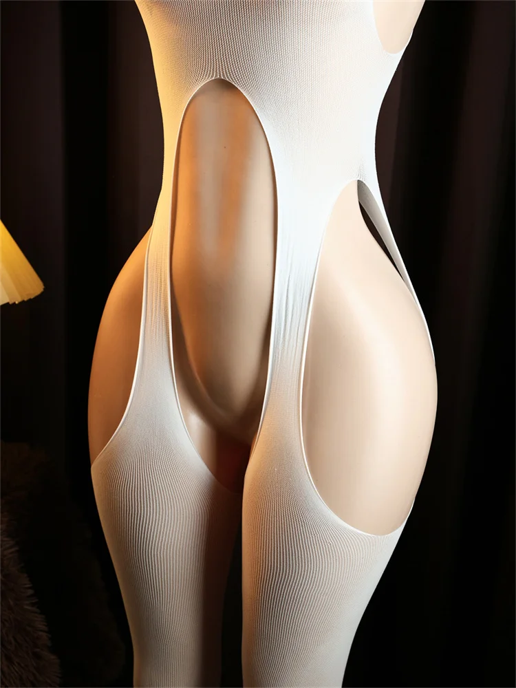 Sexy Lingerie Bdsm Body Stockings Crotchless Sex Tights Sheer Open Women Underwear Erotic Costume Teddy Babydoll Bodysuit image 4