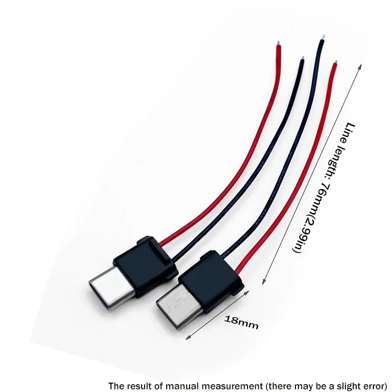 2-pin Type-C Male Mobile Power Charging Adapter, Power Interface, Socket Conversion Connector, Female Head Modification