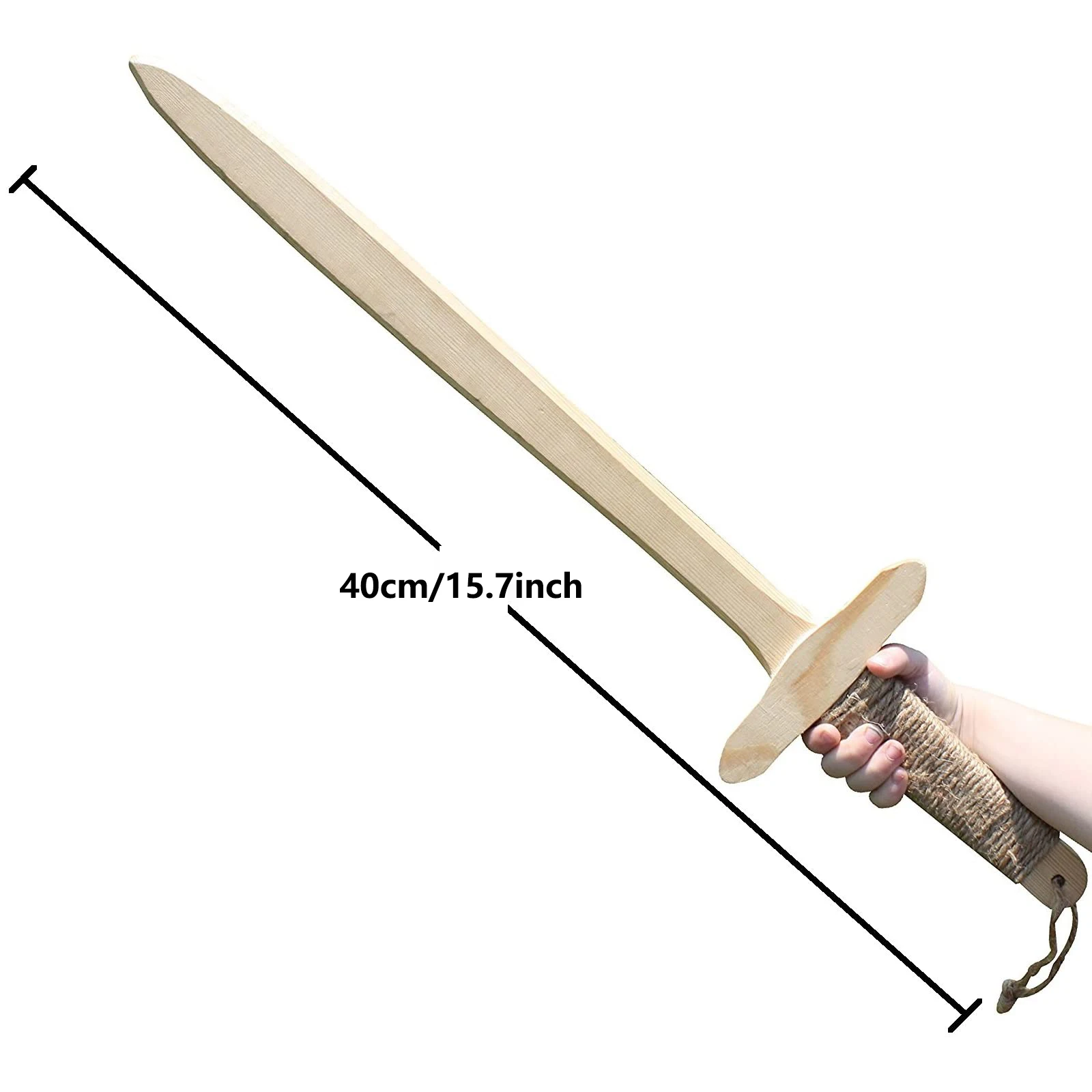 2pcs 40cm Wooden Sword Toy With Jute Wrapped Handle Boy Children Props Samurai Outdoor Sword Cosplay Katana Sword Toys Gift