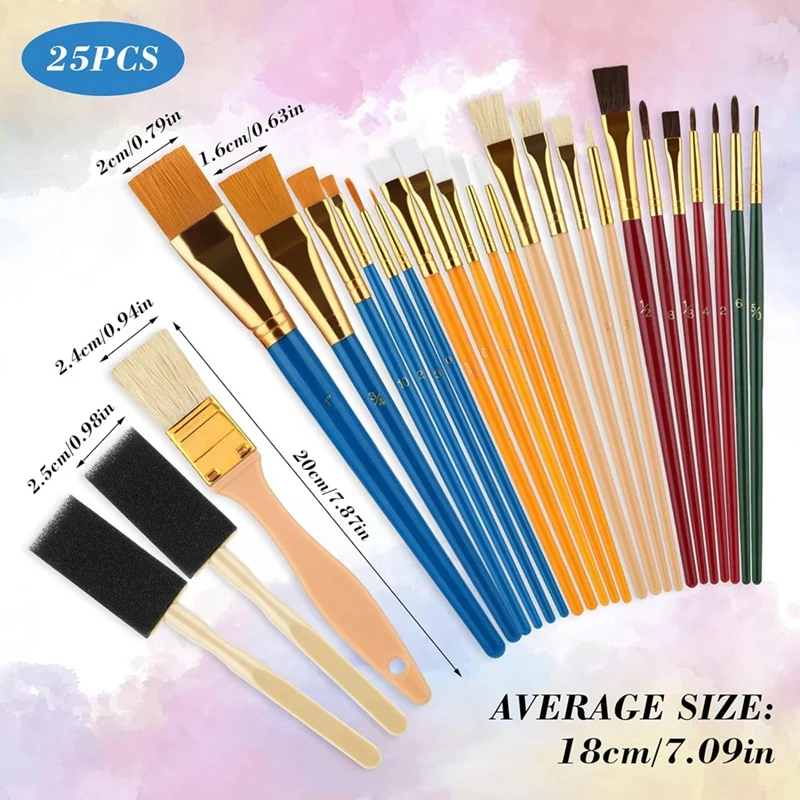 مجموعة فرش طلاء الفنانين المحترفين ، مجموعة فرش الإسفنج الرغوي ، فرش الطلاء للبالغين والأطفال