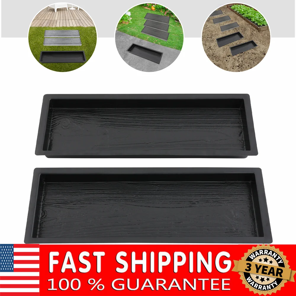 

2 Pack Walk Path Maker Walkway Stone Molding Wooden Boards Shape, Walk Path Maker DIY Concrete Molds Paver Molds