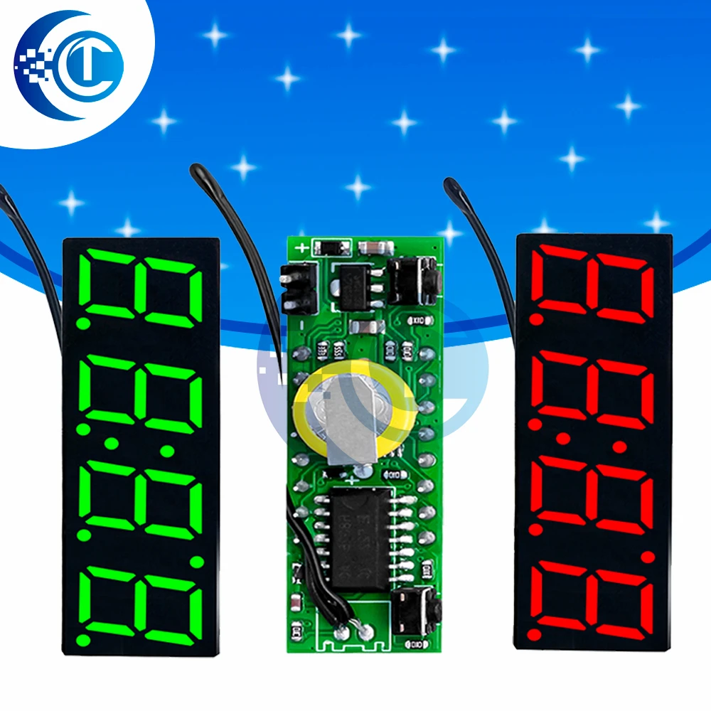 RX8025T 3-in-1 Digital LED Module: Clock/Thermometer/Voltmeter – Arduino-Compatible (5-30V DC)