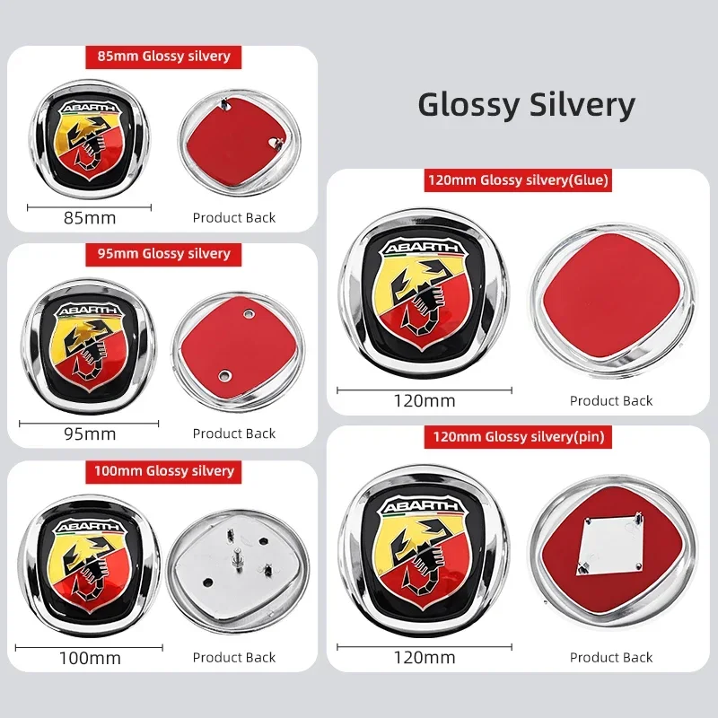 Car Front Rear Logo Grille Emblem Accessories For Fiat Abarth 500 Tipo FR Panda Argo Punto Doblo Pulse Stilo Palio Pondo Strada