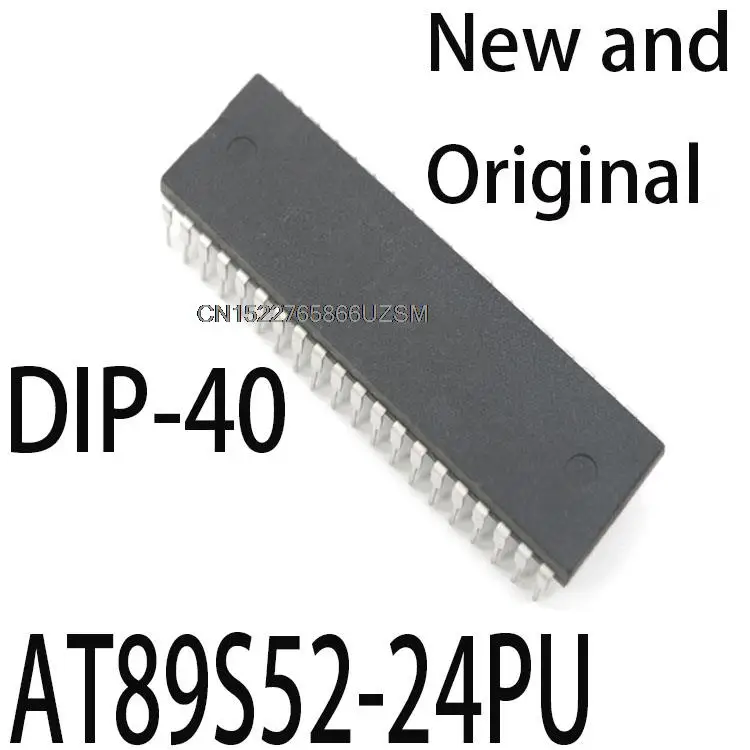 2PCS New and Original AT89S52-24PC DIP-40 AT89S52 DIP AT89S52-24 Programmable Flash AT89S52-24PU