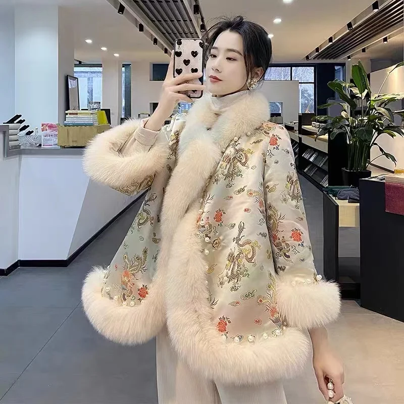 Fur Lover Girls Winter Fox Fur Jacket Shawl Style Women Real Fox Fur Coat Good Quality Chinese Style