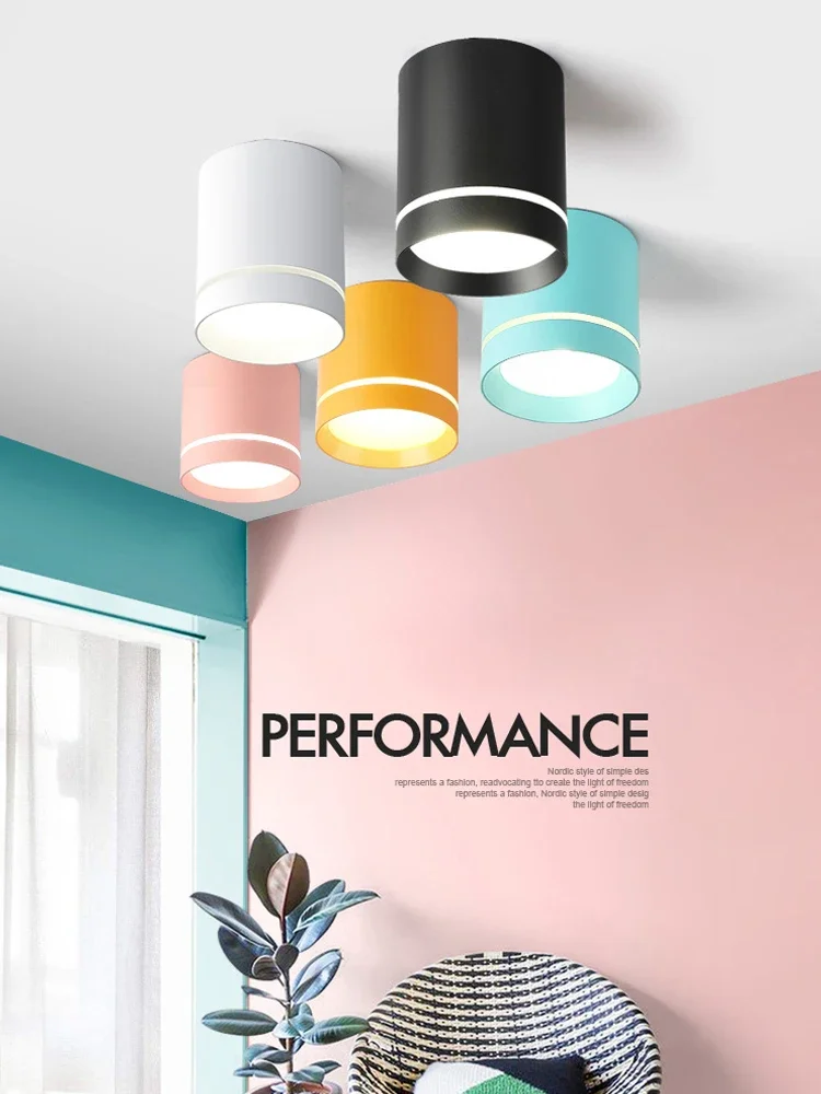 JOYINLED Surface Mounted Led Light 7W 9W 12W 15W Ceiling Lamp Colorful LED Downlight Cob Led Spot Light Ceiling Fixture Lighting