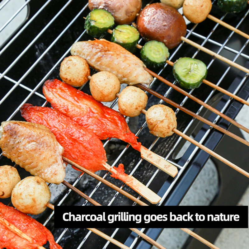 Foldable Charcoal Grill Portable BBQ Barbecue Grill Lightweight Simple Grill For Camping Garden Outdoor Travel