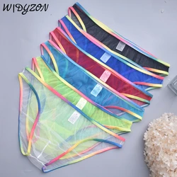 Ultra-thin Mesh Briefs Men Transparent Briefs Jockstrap Man Sissy Panties Cueca Ropa Interior Hombre Sexy Slip for Men Underwear