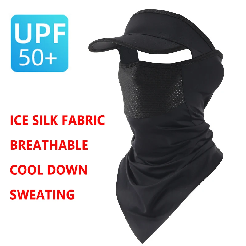 قناع واقي من الشمس من الحرير الجليدي الصيفي، منشفة وجه قابلة للتنفس لصيد الأسماك، قناع ركوب الدراجات، حماية من أشعة الشمس الرياضية، حماية من البعوض Upf50+