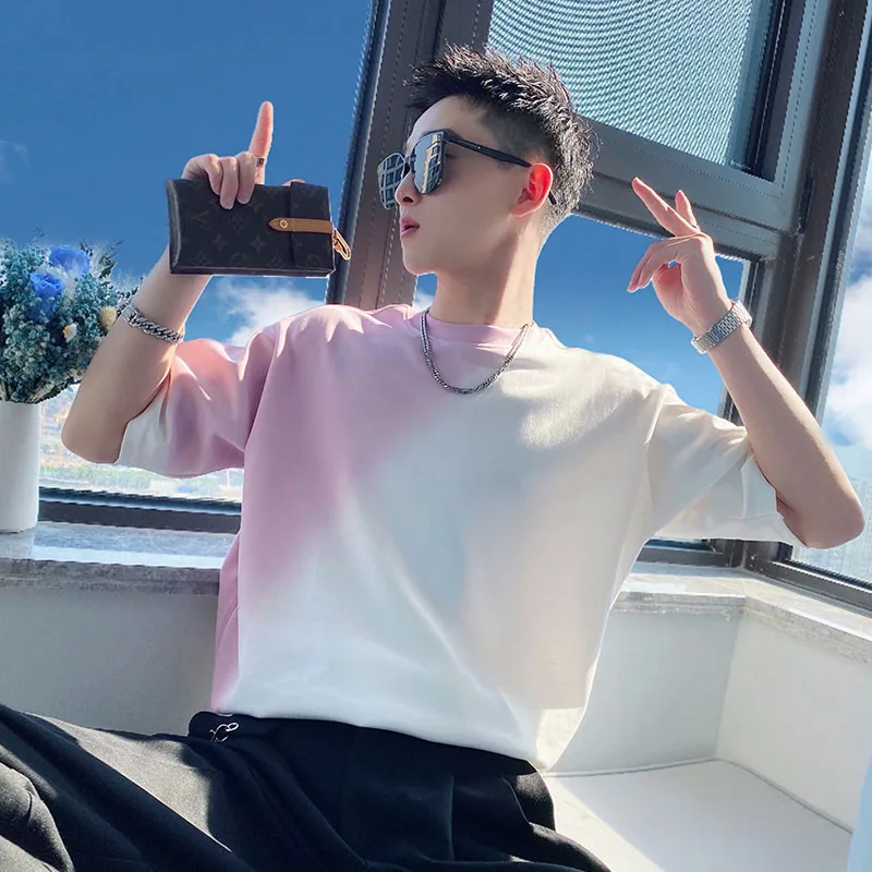 

Летняя футболка Haome Heavyweight с коротким рукавом, модный брендовый свитшот премиум-класса с круглым вырезом из хлопка для подростков