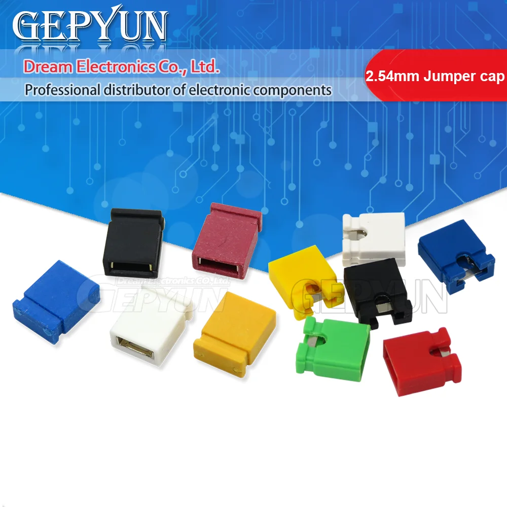 100PCS Pitch 2.4MM Jumper Shorted cap & Headers & Wire Housings shunt Black Yellow White Green Red Blue For Arduino