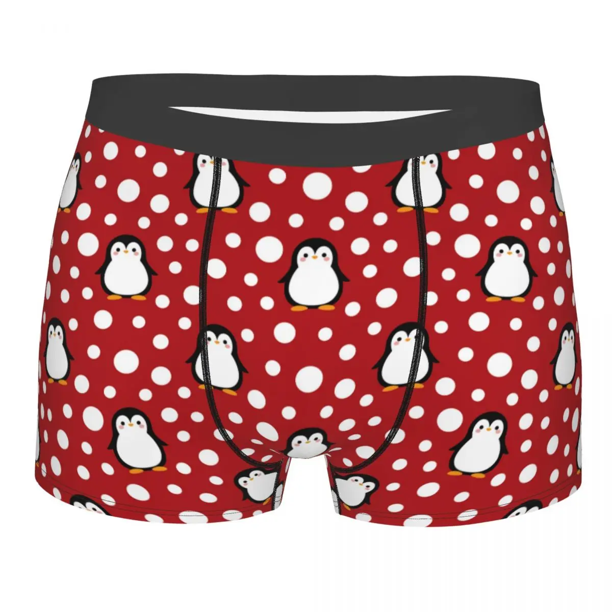 Boxer Cute Penguin Snow Cartoon Pattern Shorts Panties Men Underwear Christmas Cartoon Animal Soft Underpants for Male S-XXL