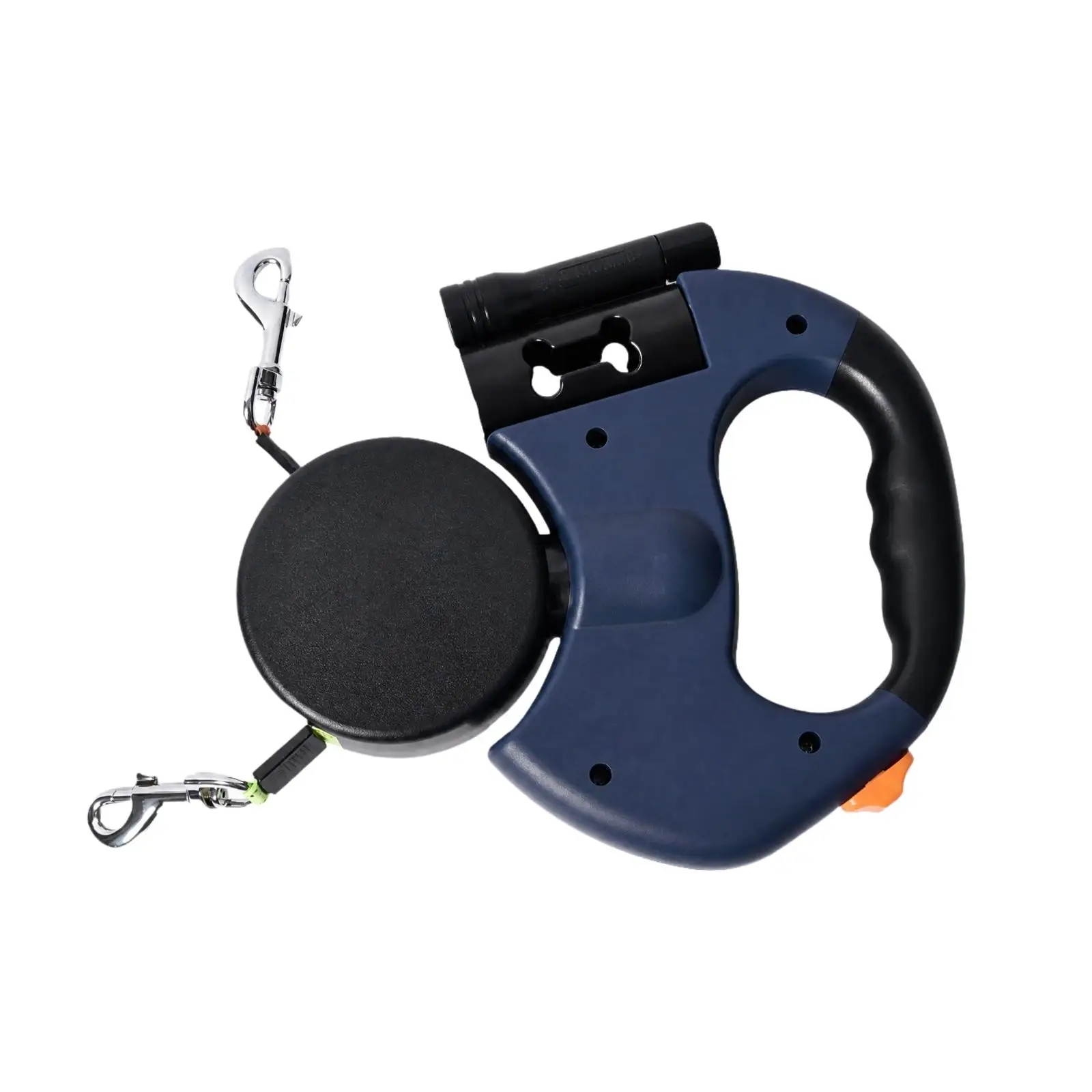 Retractable Pet Leash Dual Dog Walker for Small Medium Breeds Bone Shape Handle Lightweight ABS Material Outdoor Walking Rope