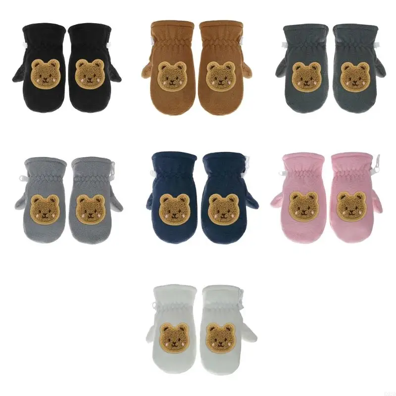 K92D Thickened Windproof Thermal Gloves Warm Snow Gloves for Students Winter Mittens