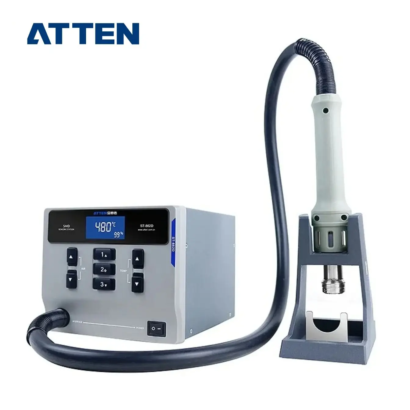 ATTEN St-862D 110V/220V 1000W Hot Air Gun Digital Display BGA Rework Station Automatic Sleep Repair Desoldering Station NTY to0l