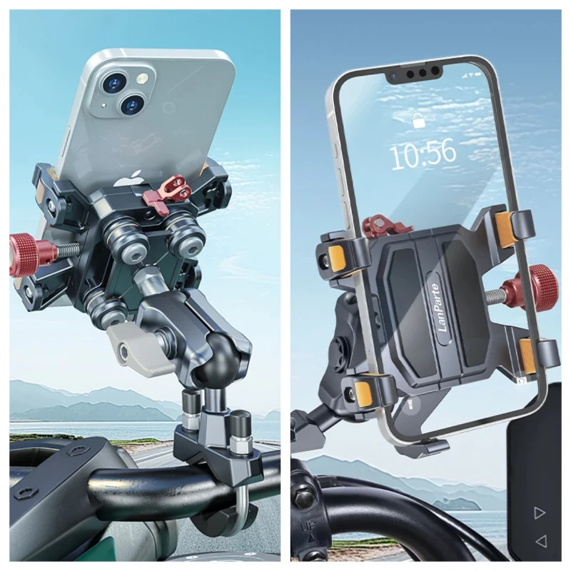 Universal Motorcycle Phone Holder High Quality Alloy Dampener Mobile Stand 360° Rotatable Bike Motorbike Navigation Bracket