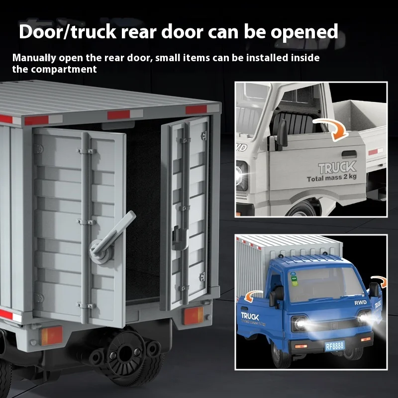 Kf21 1/16 Analog Truck Rc Fog Light Spray 2.4ghz Two Drive Drift Racing Car Mini Truck Model Toy Child Gift