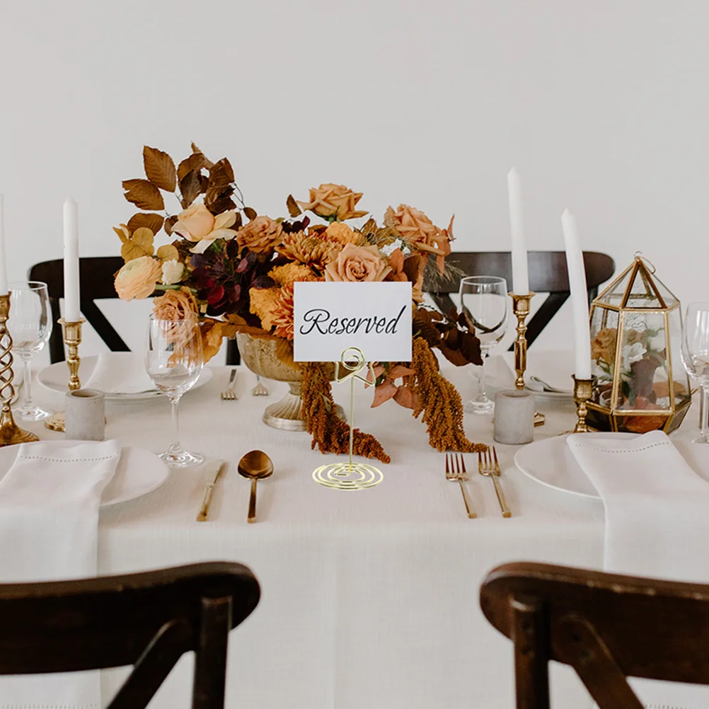 8 Pcs Business Card Holder for Desk Table Number Holders Photo Tables Zinc Alloy Picture Clips Metal