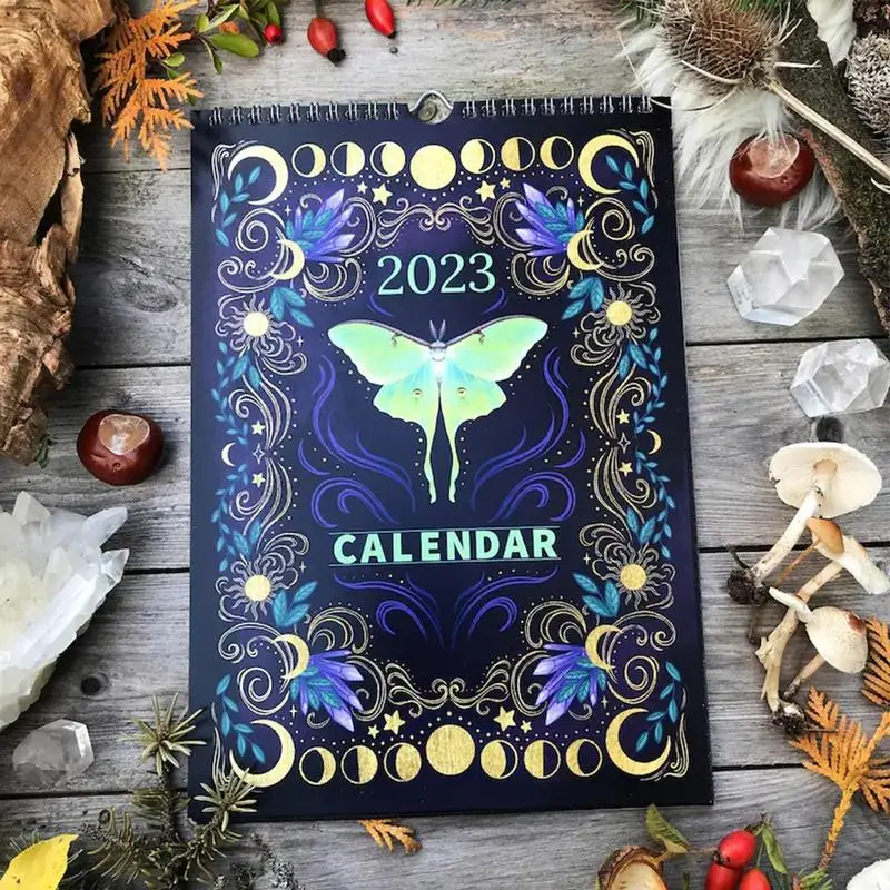 Creative Dark Forest Lunar Calendar 2023 Wall Calendar Diary Learning Work Daily Calendar Time Planning Wall Decor New Year Gift