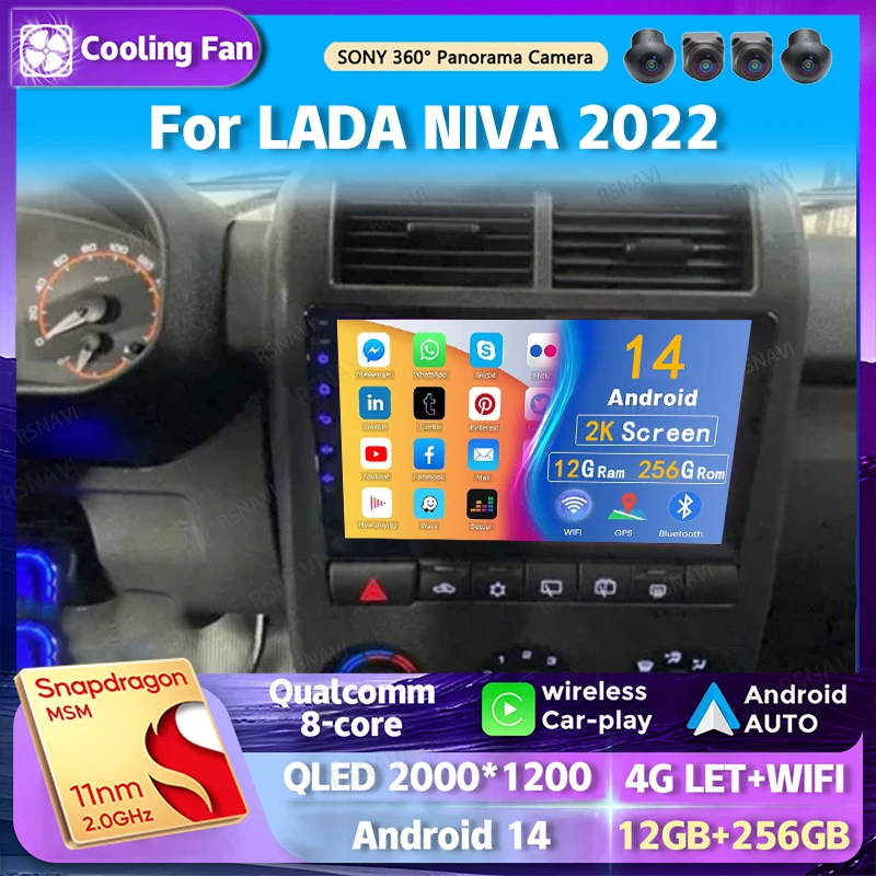 

Android 14 wifi+4G Carplay AUTO BT Car Radio For LADA NIVA 2022+ Navigation GPS Video Player Stereo Multimedia DVD DSP Head unit