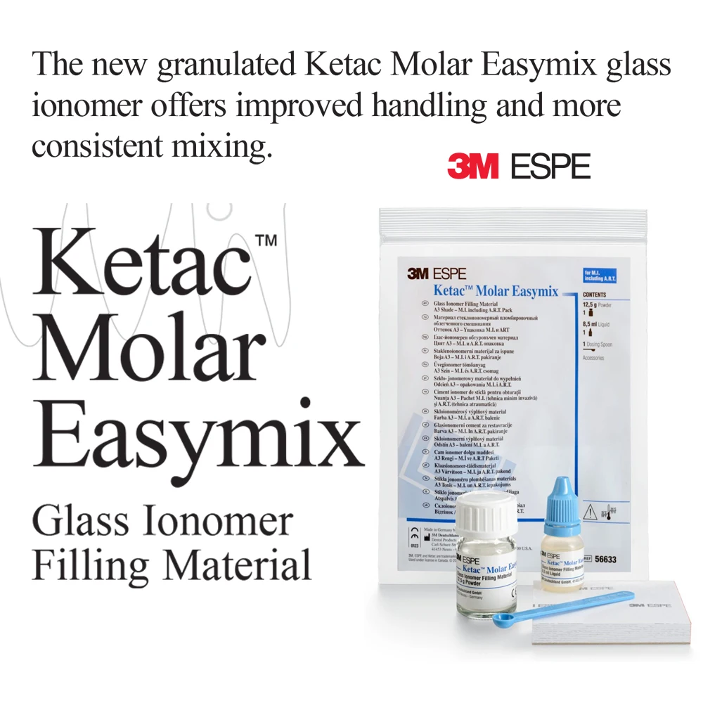 

3M Ketac Molar Easymix Dental Permanent Filling Material Kit A3 Glassionomer High Strength Teeth Filler Dentist Clinical Product