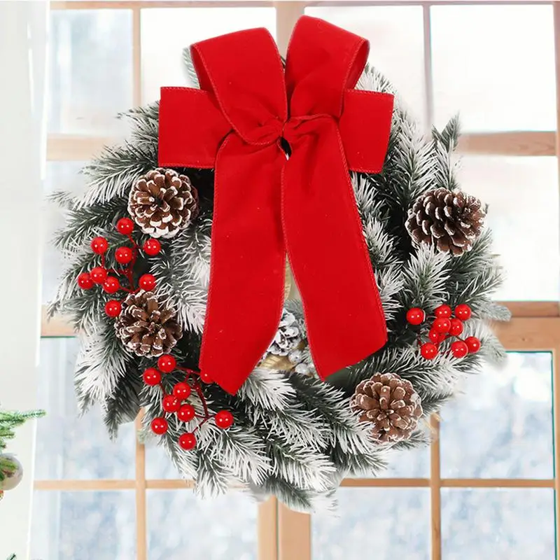 

Christmas Wreaths for Front Door Hangable Christmas Garland with Pine Cones Tree Door Wreaths Elegant Garden Outfit Decorative