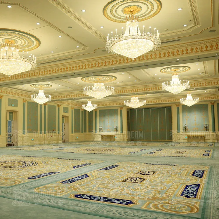Handmade wool carpet nylon blend hotel banquet hall multi-function hall full of carpet b1 grade flame retardant