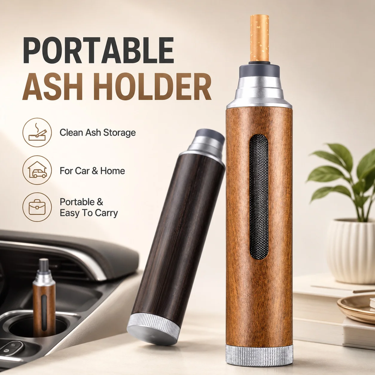 Lazy Man Portable Bulletfree Ashtray Drive Do Not Fall Ash Car Ashtray Smoking Special Cylinder Reusable Portable Ashtray