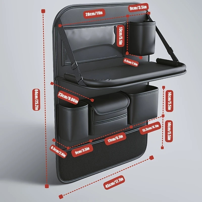 صندوق تخزين خلفي لمقعد السيارة، حقيبة تخزين السيارة، رف تخزين صندوق السيارة متعدد الجيوب، مناسب لسيارات الدفع الرباعي والمركبات