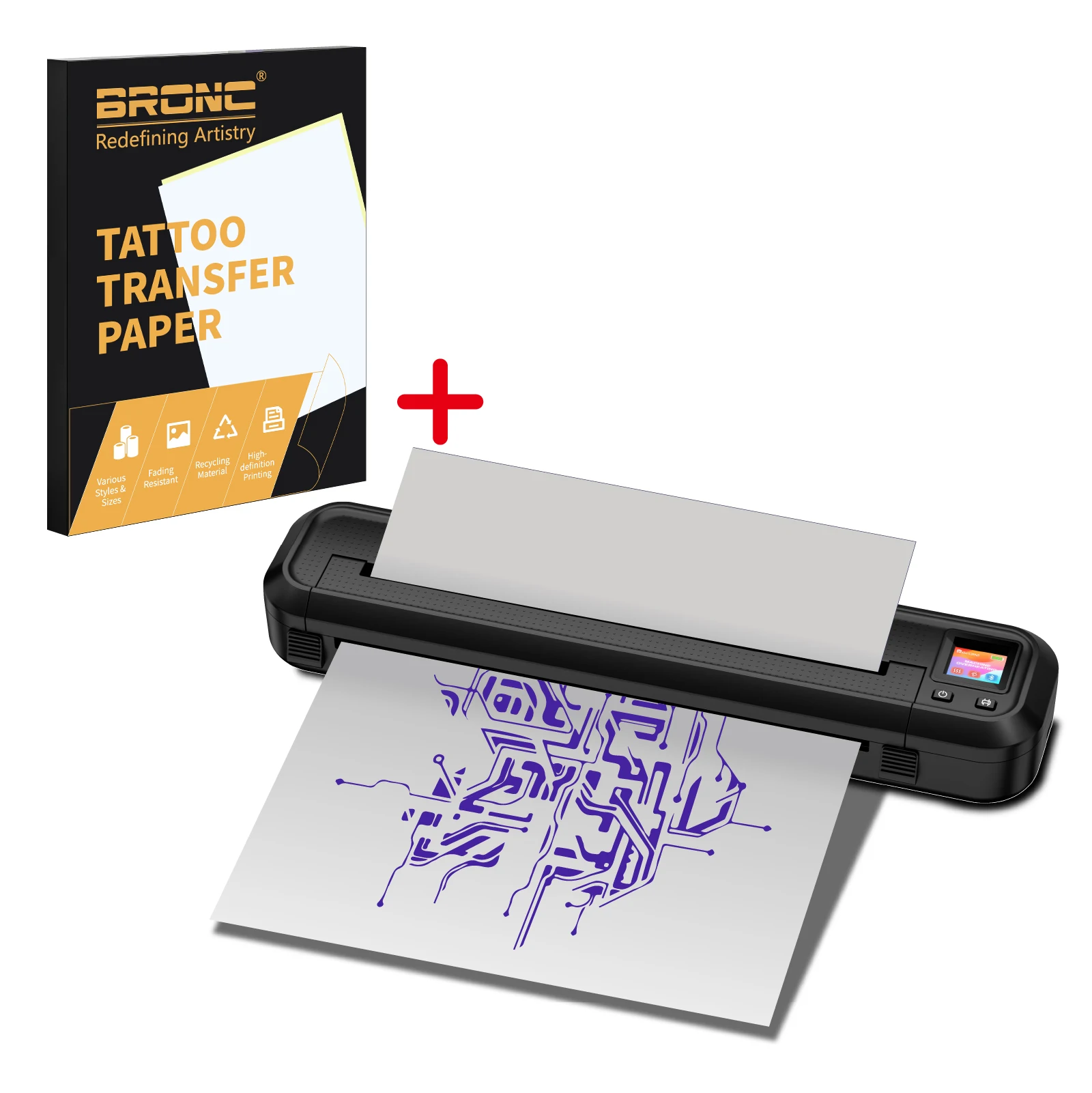 2026 LED Wireless Inkless Printer A4 Paper Size Thermal Tattoo Transfer Printer Bluetooth Portable Tattoo for Tattoo Art