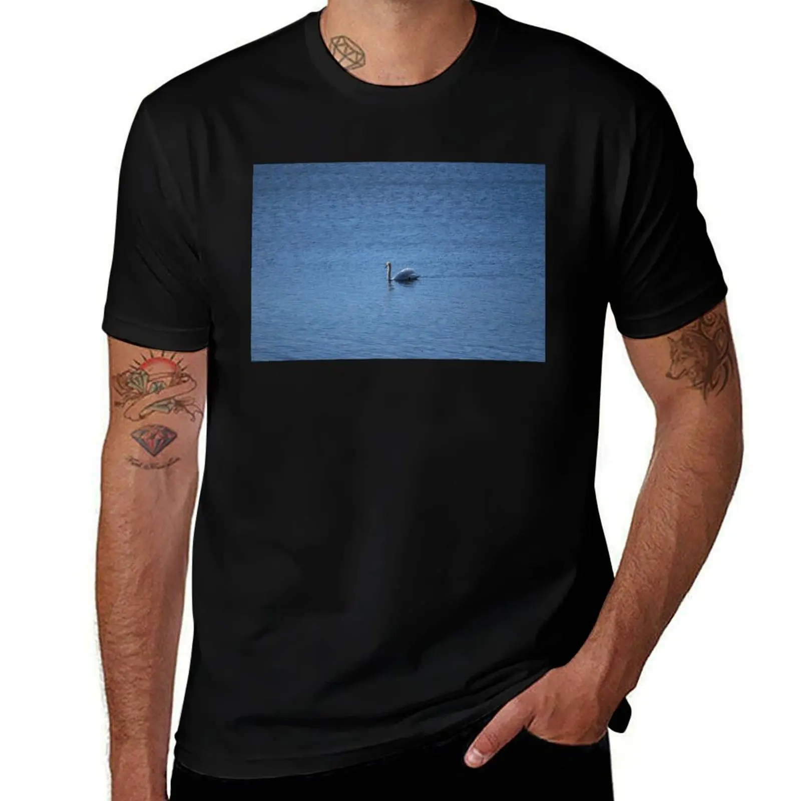 

lonely swan T-Shirt customizeds affliction shirts korean fashion summer top mens t shirt graphic