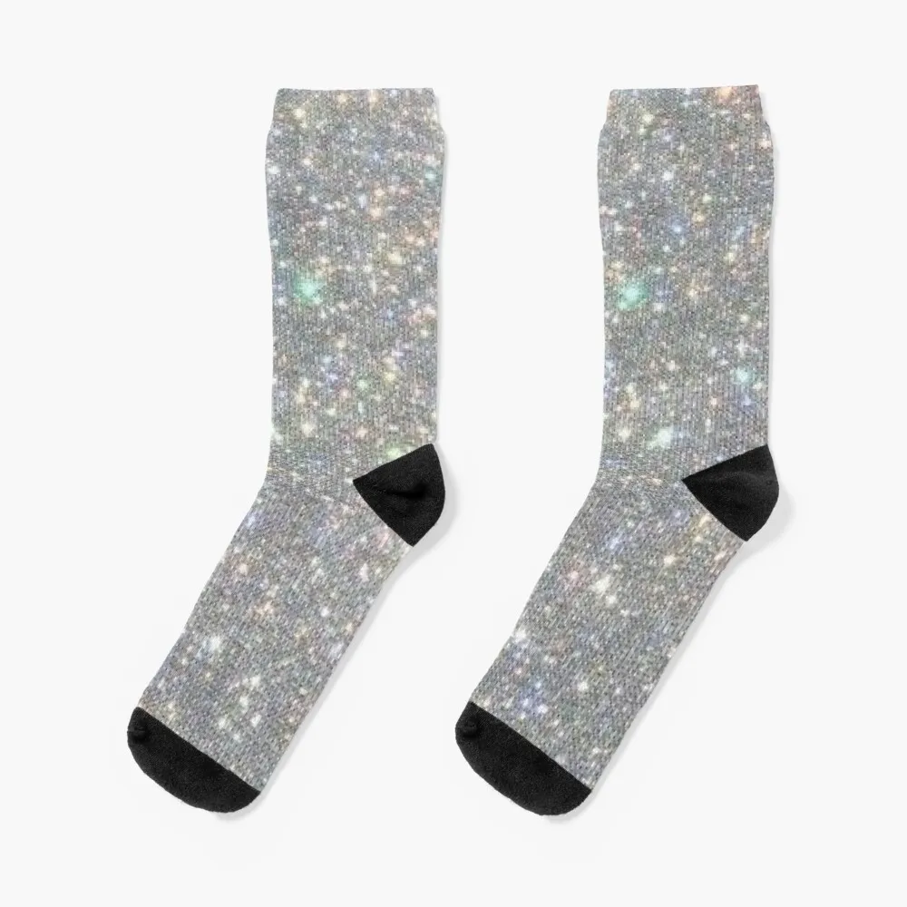 

Silver Glitter Socks Men's socks with print funny socks for men