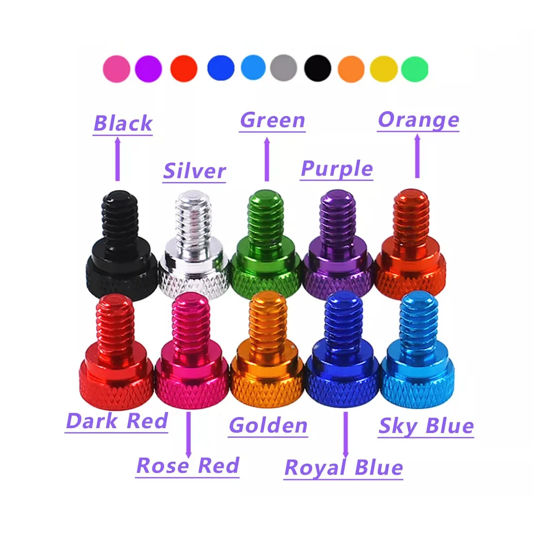 PC 케이스 카메라용 UNC 1/4-20 알루미늄 널링 나비 나사 손잡이 손잡이 볼트