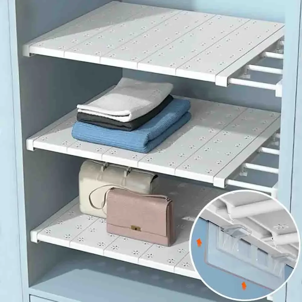 

Household Wardrobe Storage With Layered Partitions Cabinets With Layered Shelves Expandable Storage Racks No Drilling Required