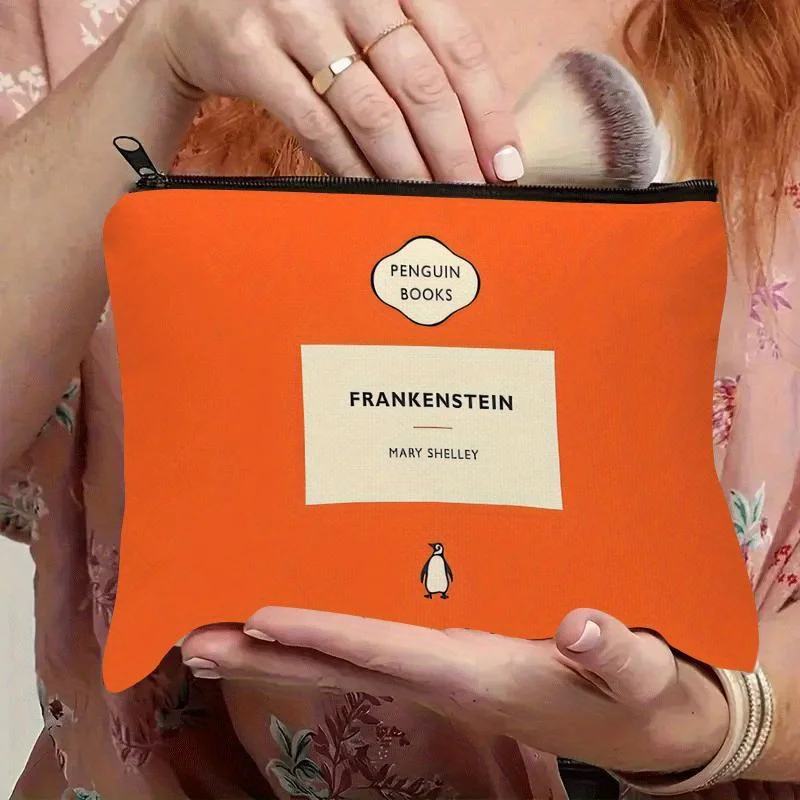 1 Piece Penguin Books Frankenstein Cosmetic Bag - Multifunctional Zipper Pouch for Women, Perfect Travel Zipper Storage Bag, Fun Birthday Gift view 5