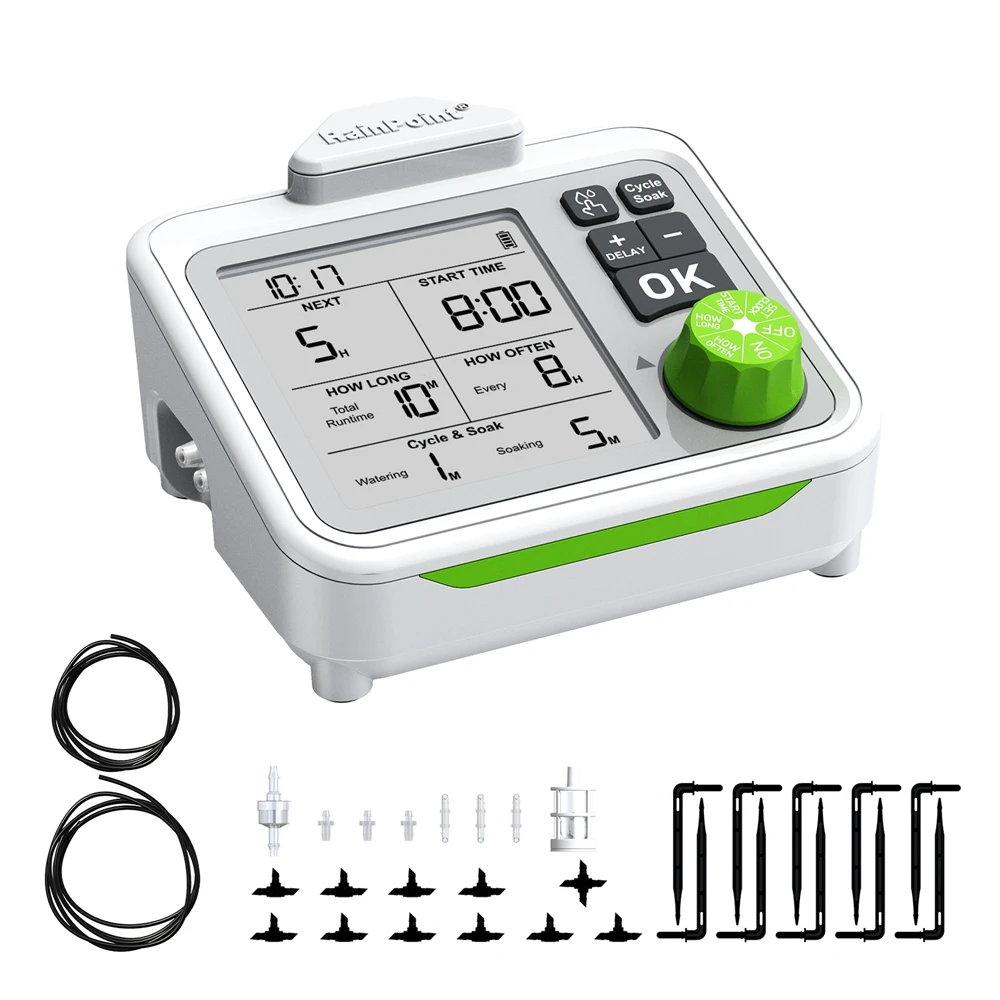 Smart LCD Water Tank Auto Drip Irrigation Kit Pump Cycle Soak Garden Automatic Sprinkler Controller Plants Save Watering System