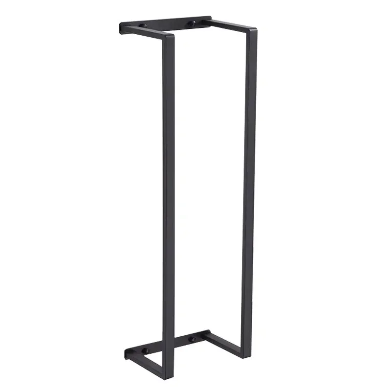 Stainless Steel Black Towel Rod Bathroom Wall Mountable Towel Bath Storage Rack Vertical