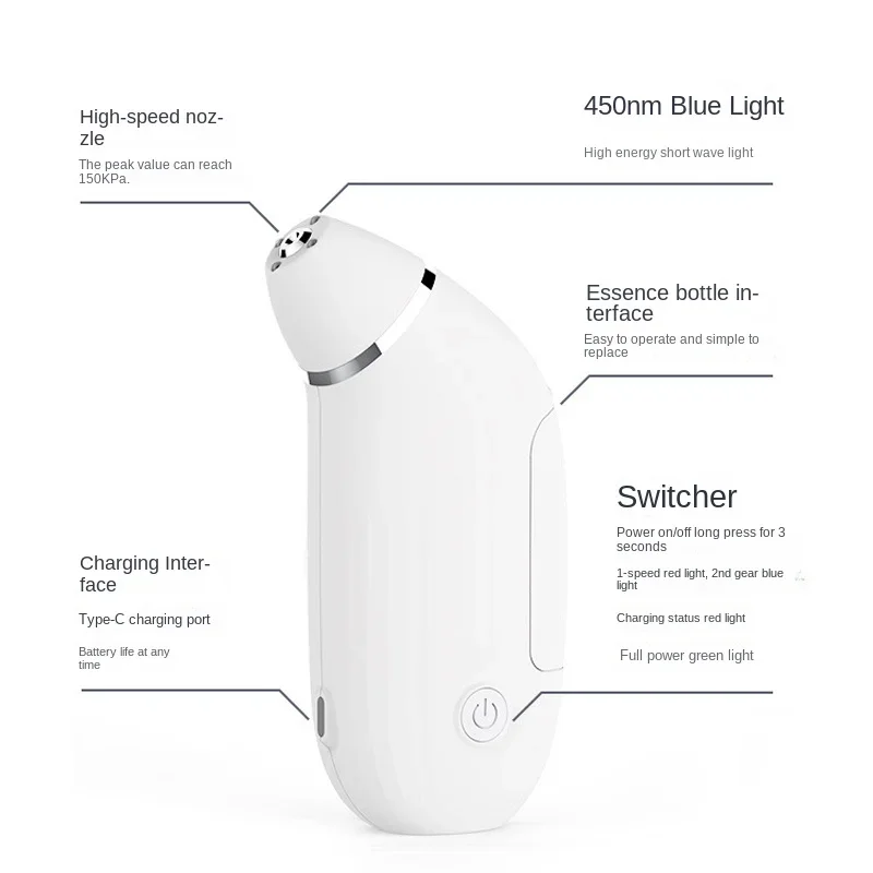 Spedizione gratuita Blue Light Oxygen Injection Skin Spray Nano Water reinting Instrument dispositivo portatile per il rifornimento di piccole acque