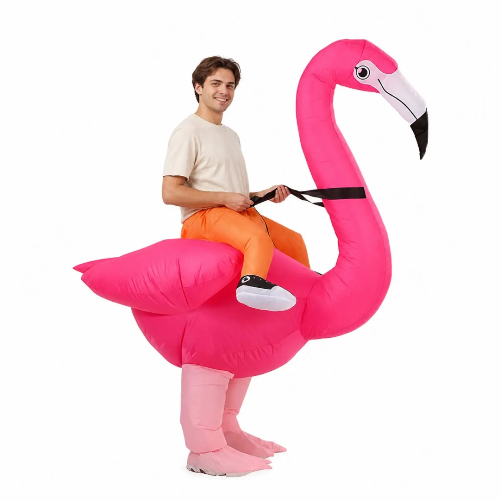 Blow Up Flamingo Costume Inflatable Bird Suit for Halloween Party Stage Dance Carnival Funny Full Body Outfit with Fan view 3