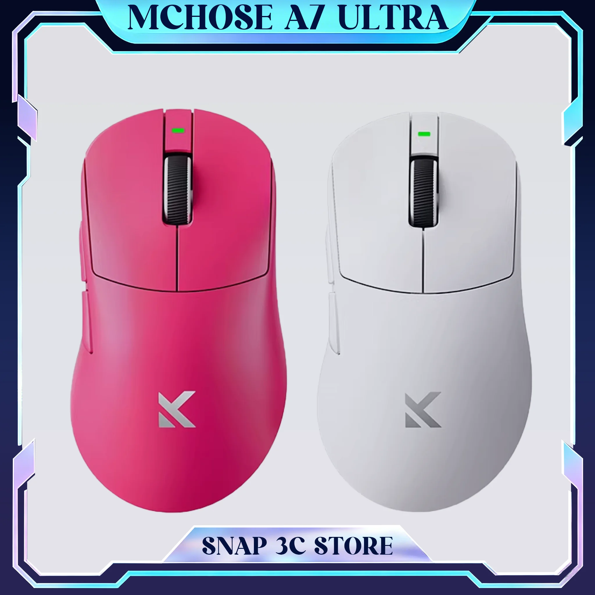 

MCHOSE A7 Ultra 8K Wireless Gaming Mouse PAW3950 Realtek Chip 42000DPI Included 8K Dongle Optical Switch Glass Coating 56g PC