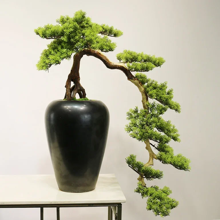 Ya Bai pine bottle view Chinese Zen style model room entrance tea indoor flower stand decoration potted plants