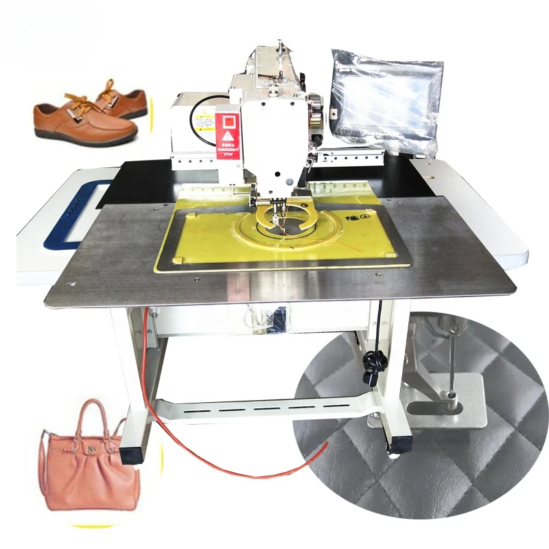 Automatic Single Needle Leather Sewing Machine Pattern Sewing Machine Industrial Sewing Machine with Table for Bag Shoes and Cap