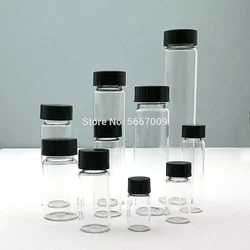 Flacon d'échantillon en verre Transparent de 2ml à 60ml, bouteille de réactif de laboratoire, petits flacons de médicaments transparents pour les expériences chimiques