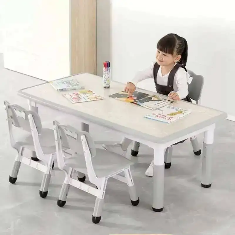 

for Kindergarten Special Table Set and Chair Kids Liftable Rectangular Household Plastic Table Early Education Toy Desks