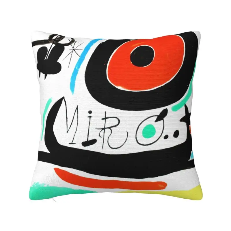 Joan Miro Abstract Art Pillow Decoration Modern Surrealism Outdoor Cushions Square Pillowcase